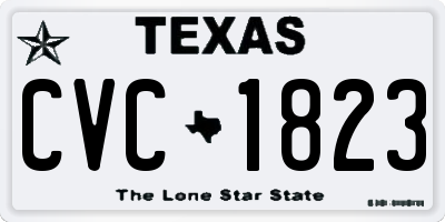 TX license plate CVC1823