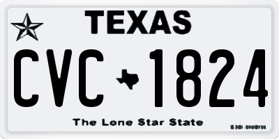 TX license plate CVC1824