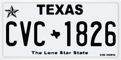 TX license plate CVC1826