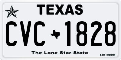 TX license plate CVC1828