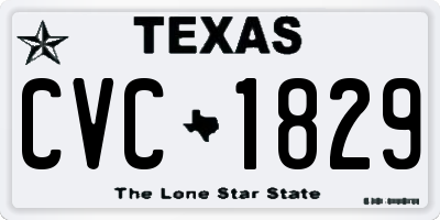 TX license plate CVC1829