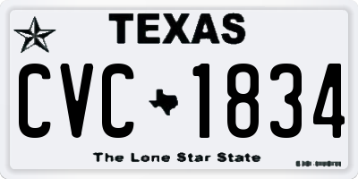 TX license plate CVC1834