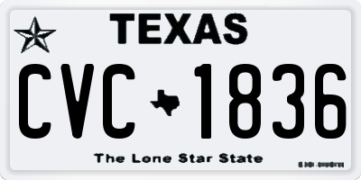 TX license plate CVC1836