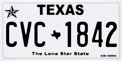 TX license plate CVC1842
