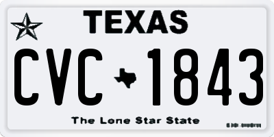 TX license plate CVC1843