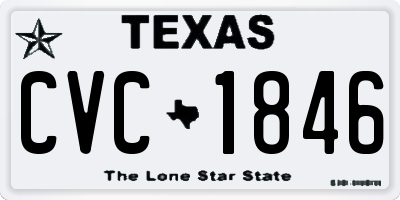 TX license plate CVC1846