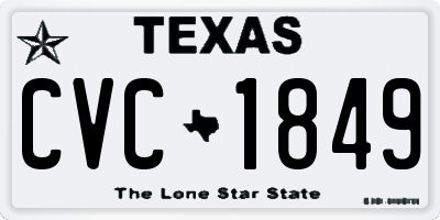 TX license plate CVC1849