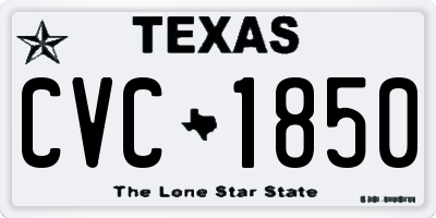 TX license plate CVC1850