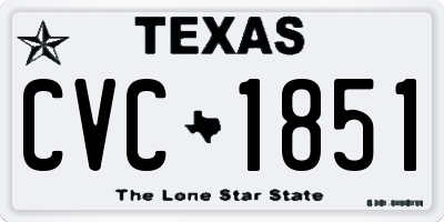TX license plate CVC1851