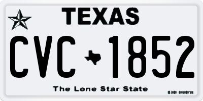TX license plate CVC1852