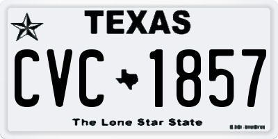 TX license plate CVC1857