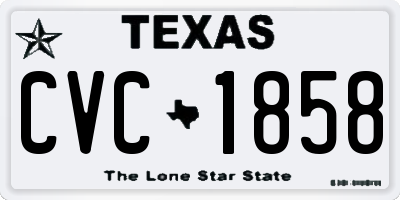 TX license plate CVC1858