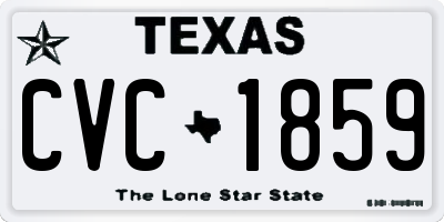 TX license plate CVC1859