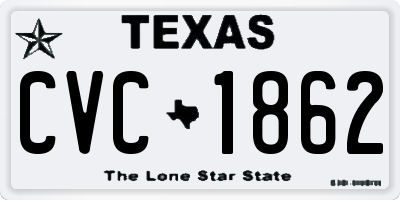 TX license plate CVC1862