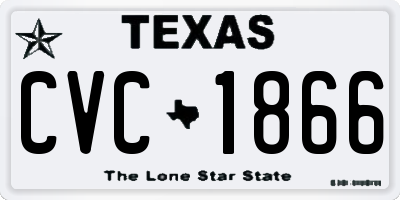 TX license plate CVC1866