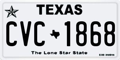 TX license plate CVC1868