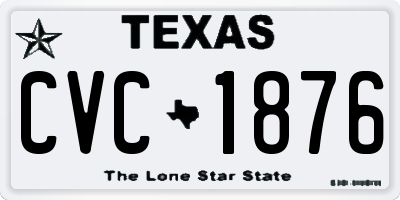TX license plate CVC1876