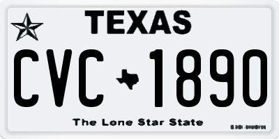TX license plate CVC1890