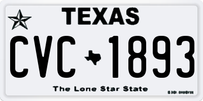TX license plate CVC1893