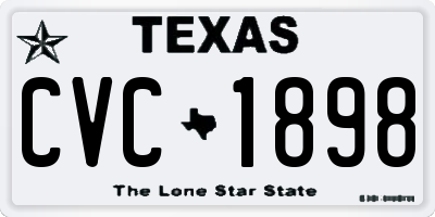 TX license plate CVC1898