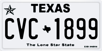TX license plate CVC1899