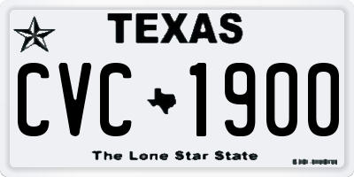 TX license plate CVC1900
