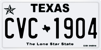 TX license plate CVC1904
