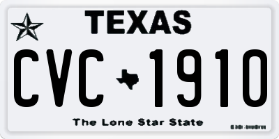 TX license plate CVC1910