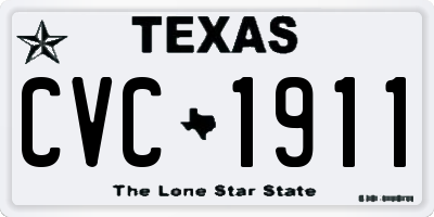 TX license plate CVC1911