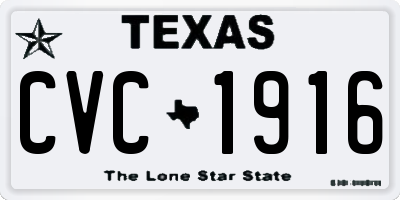 TX license plate CVC1916