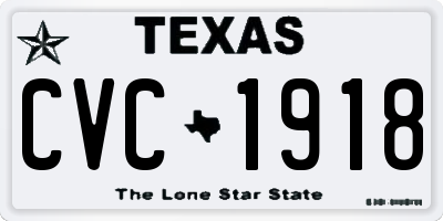 TX license plate CVC1918
