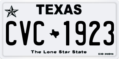 TX license plate CVC1923