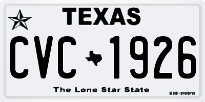 TX license plate CVC1926