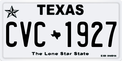 TX license plate CVC1927