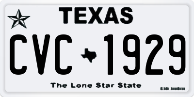 TX license plate CVC1929