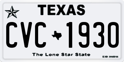 TX license plate CVC1930