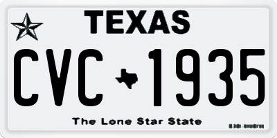 TX license plate CVC1935