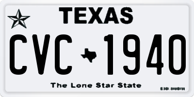 TX license plate CVC1940