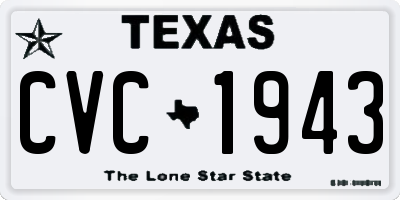 TX license plate CVC1943