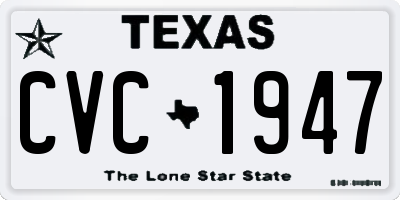 TX license plate CVC1947