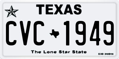 TX license plate CVC1949