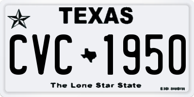 TX license plate CVC1950