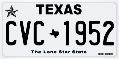 TX license plate CVC1952