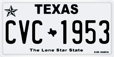 TX license plate CVC1953