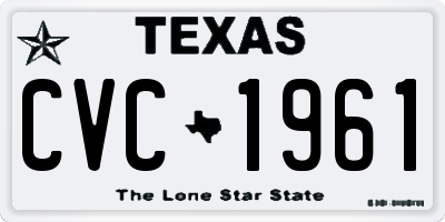 TX license plate CVC1961