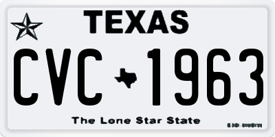 TX license plate CVC1963