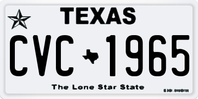 TX license plate CVC1965