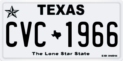TX license plate CVC1966
