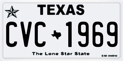 TX license plate CVC1969