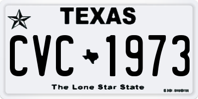 TX license plate CVC1973